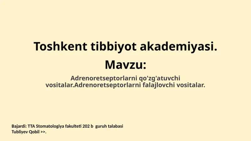 Adrenoretseptorlarni qo'zg'atuvchi vositalar