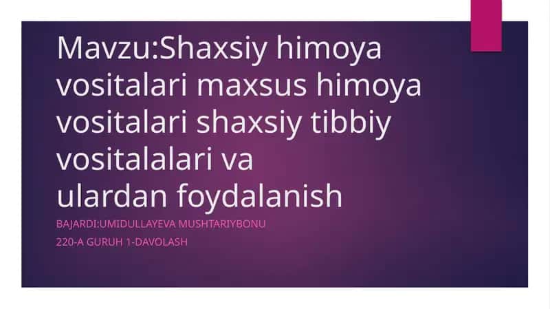 Shaxsiy himoya vositalari