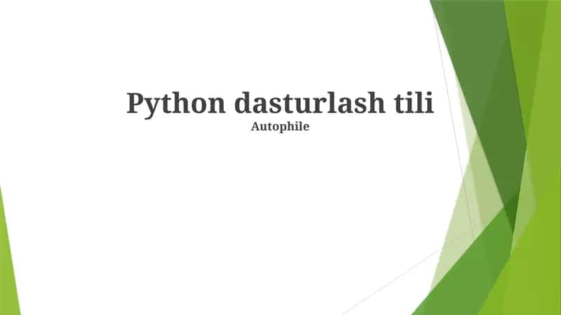 Python dasturlash tili