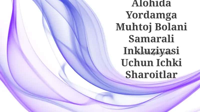 Alohida Yordamga Muhtoj Bolani Samarali Inkluziyasi Uchun Ichki Sharoitlar