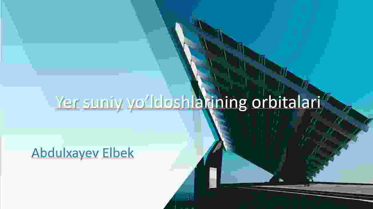 Yer suniy yo'ldoshlarining orbitali