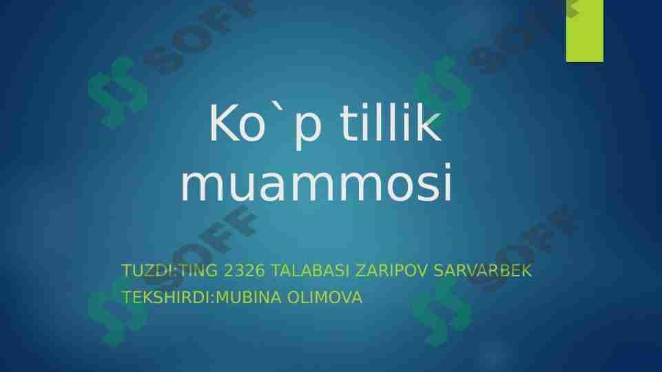 ko'p tillik muammosi