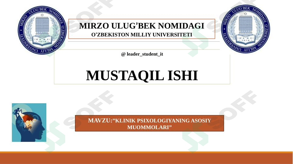 KLINIK PSIXOLOGIYANING ASOSIY MUOMMOLARI