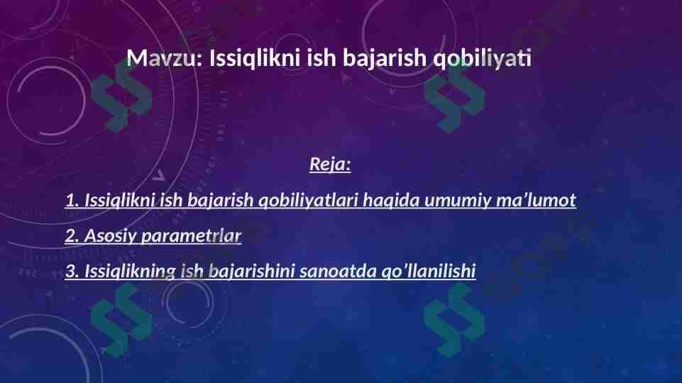 Issiqlikni ish bajarish qobiliyati