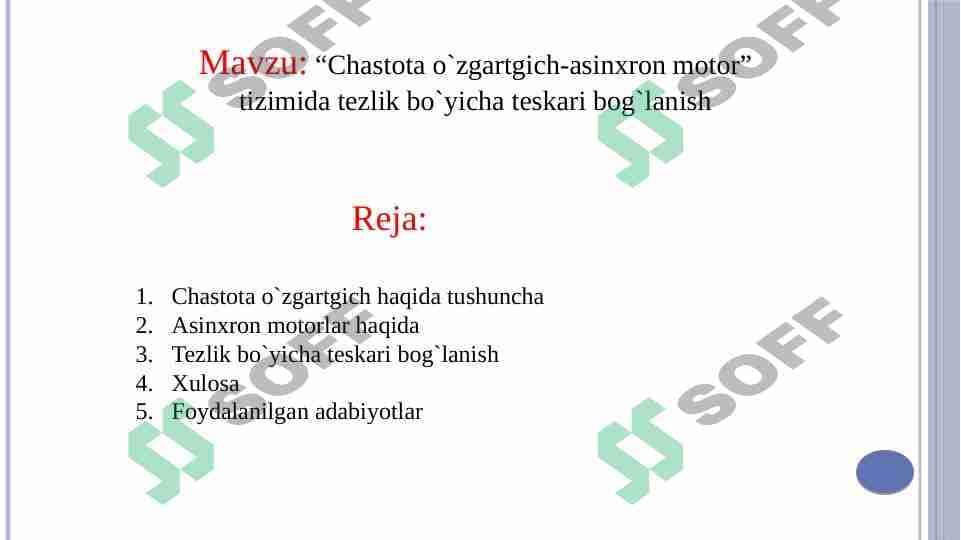 CHastota o`zgartgich asinxron mator
