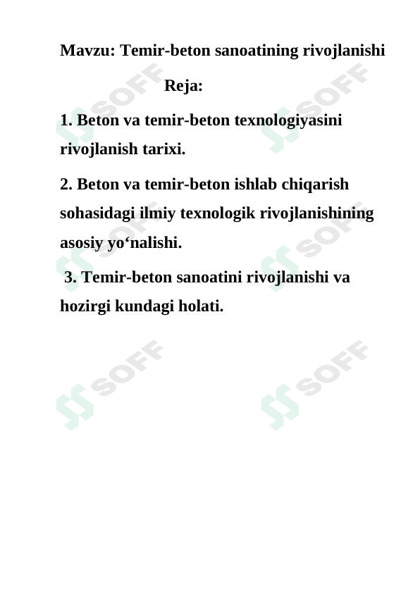 Temir-beton sanoatining rivojlanishi