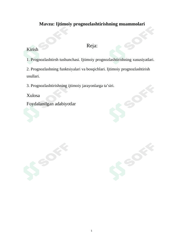 Ijtimoiy prognozlashtirishning muammolari
