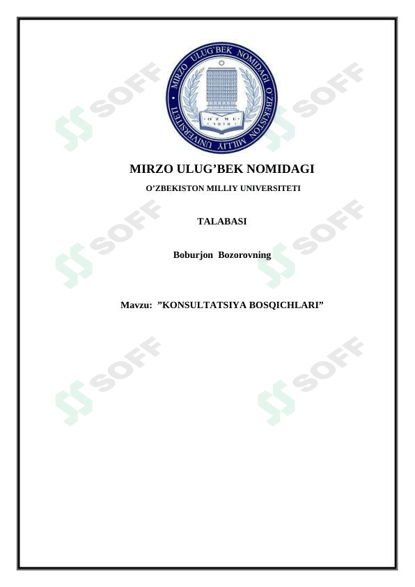 KONSULTATSIYA BOSQICHLARI