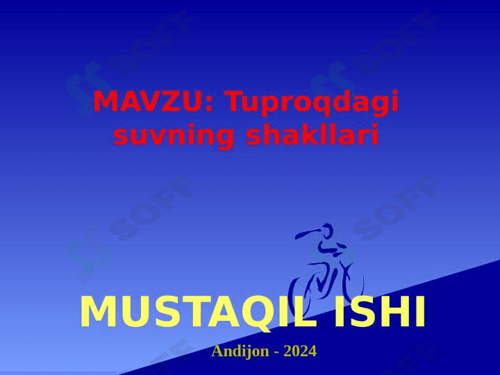 Tuproqdagi suvning shakllari