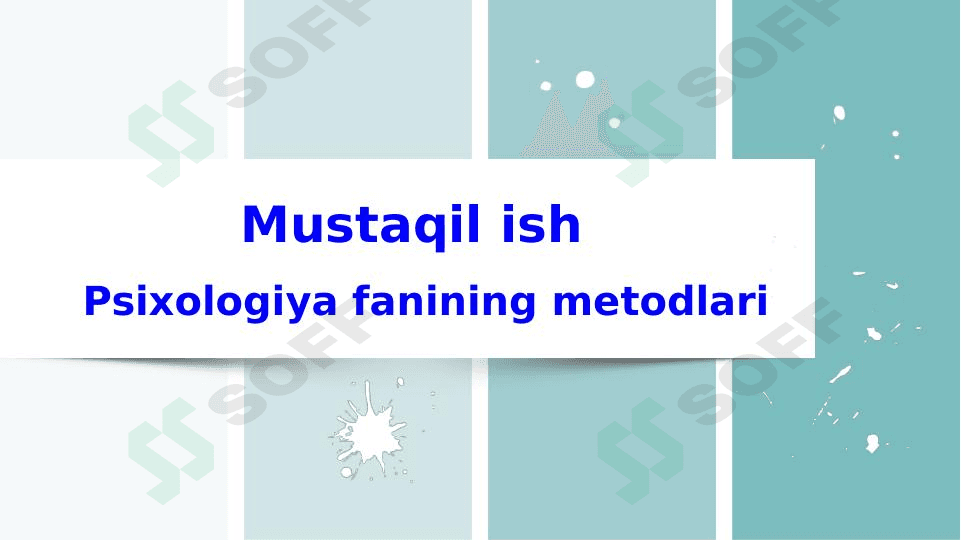 Psixologiya fanining metodlari