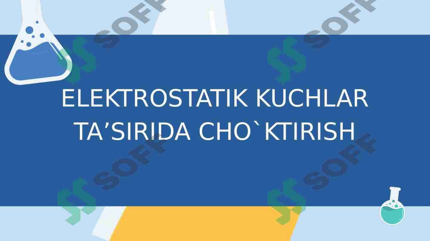 Elektrostatik kuchlar ta’sirida gazlarnni choʻktirish