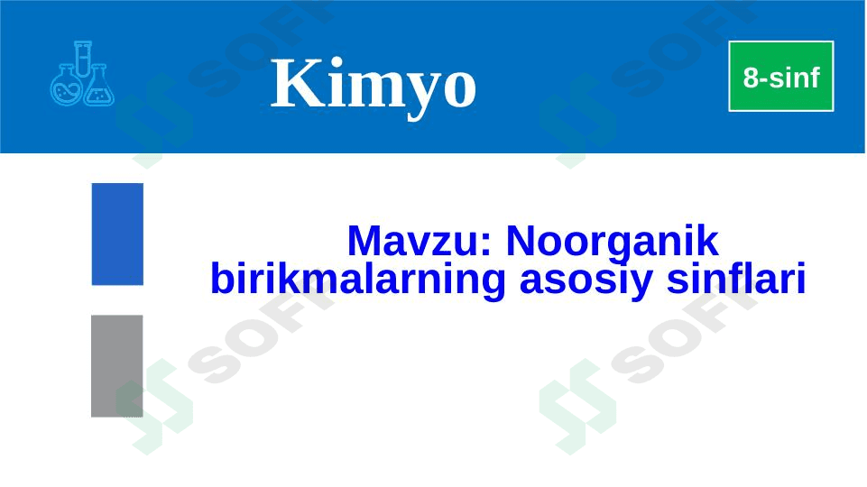 Noorganik moddalarning sinflanishi.