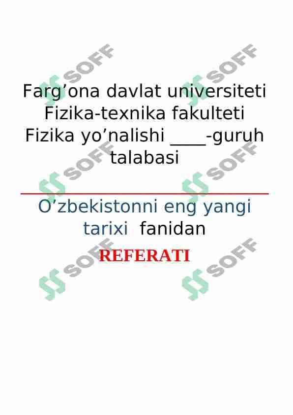 O'zbekiston tarixi