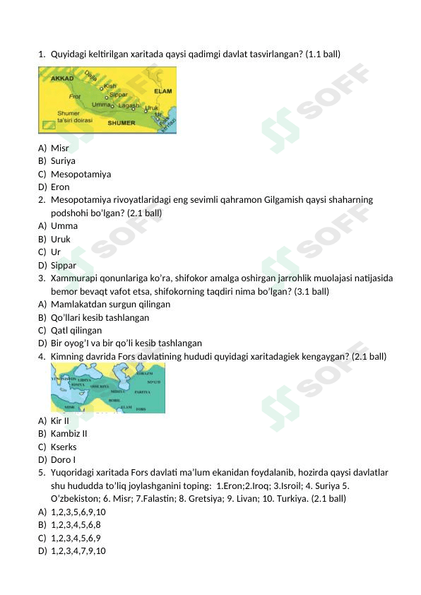 Tarix test