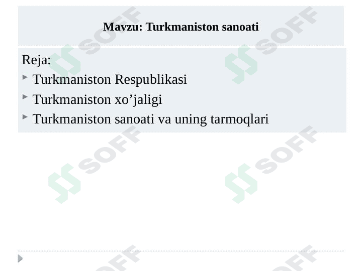 Turkmaniston sanoati