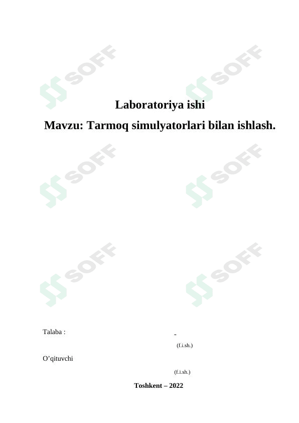Tarmoq simulyatorlari bilan ishlash