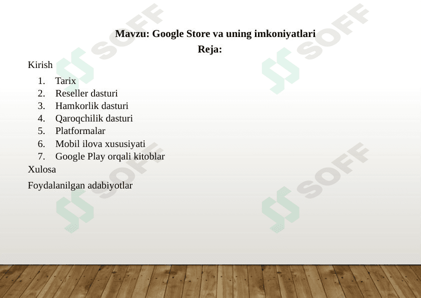 Google Store va uning imkoniyatlari