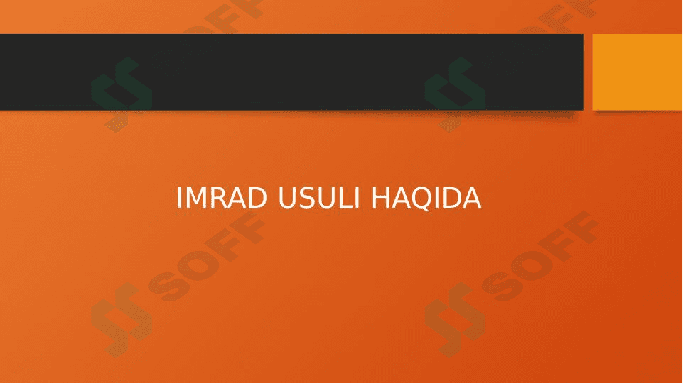 Imrad usuli haqida