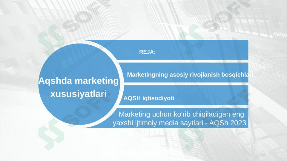Aqshda marketing xususiyatlari