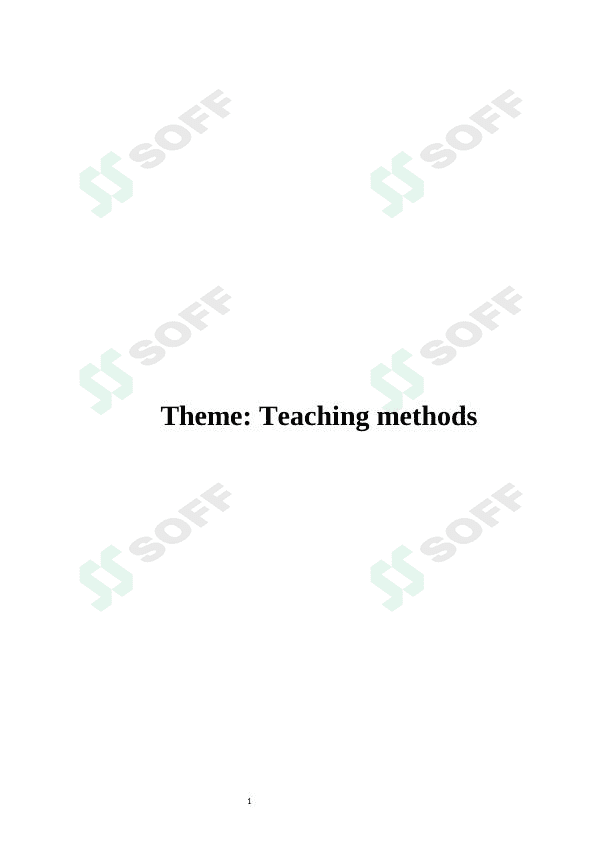 Teaching methods