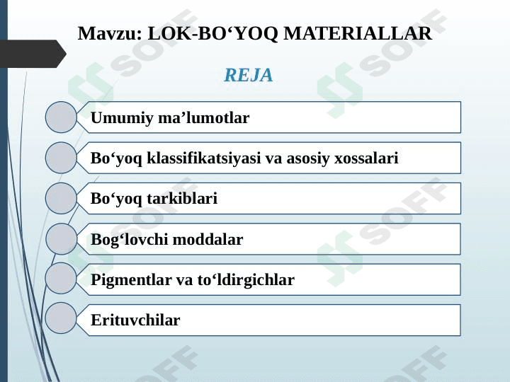Lok-bo`yoq materiallari