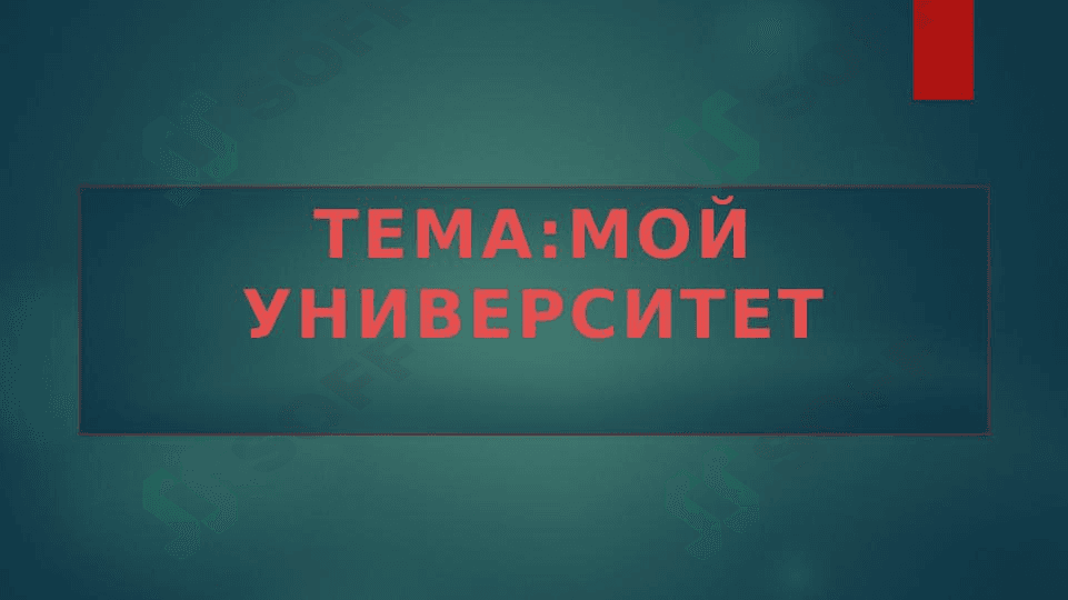МОЙ УНИВЕРСИТЕТ