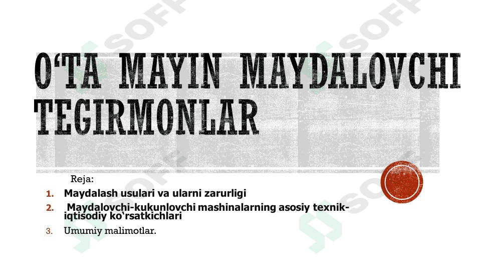 O‘ta mayin maydalovchibtegirmonlar