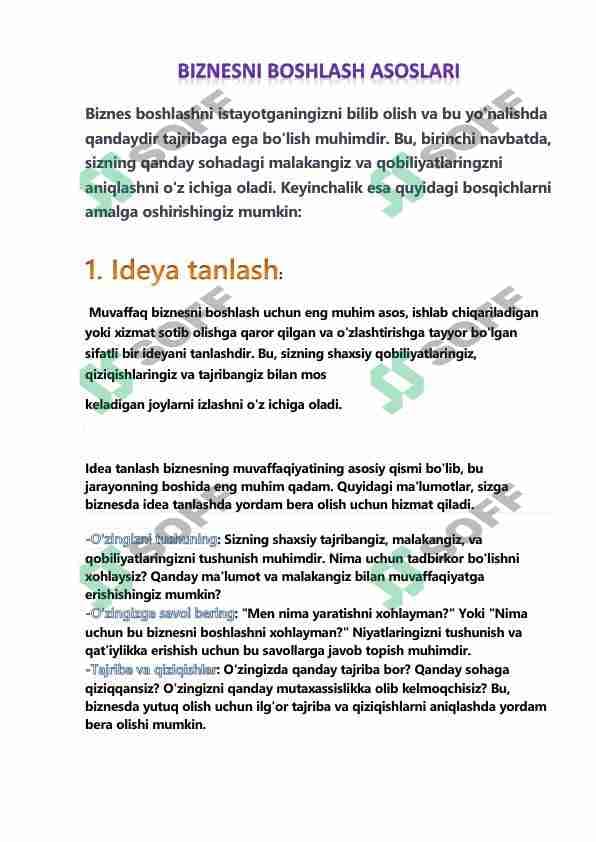 (0)Noldan Biznes Boshlash
