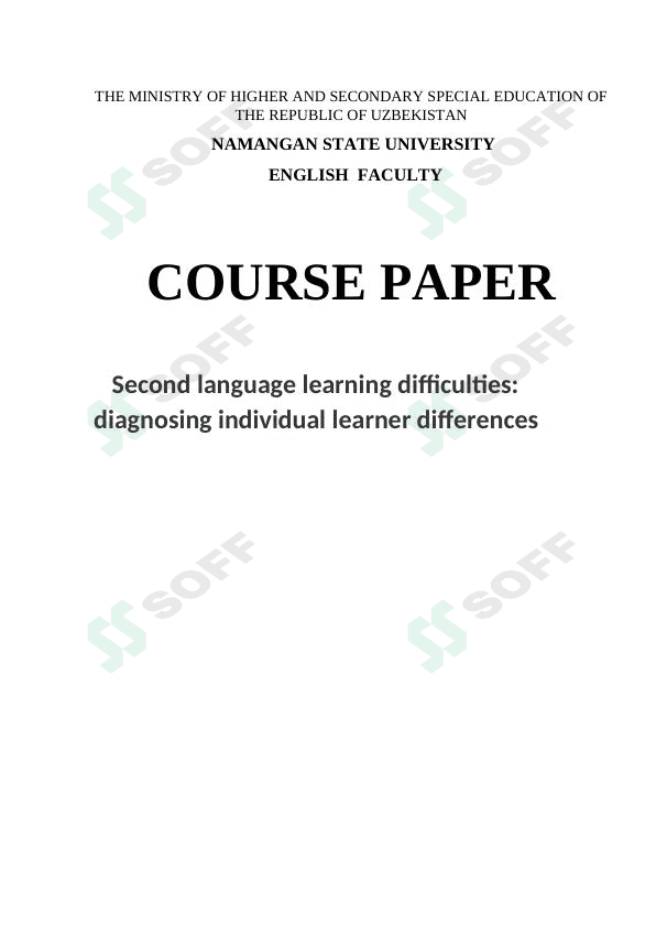 Second language learning difficulties   diagnosing individual learner differences
