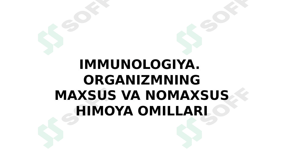 Immunitet haqida taqdimot