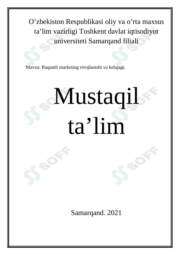 Raqamli marketing rivojlanishi