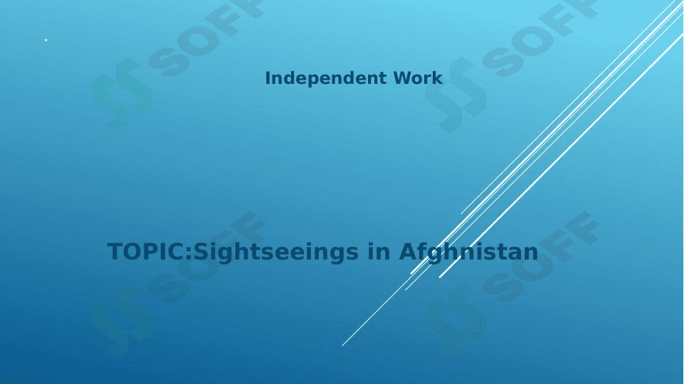Sightseeings in Afghanistan