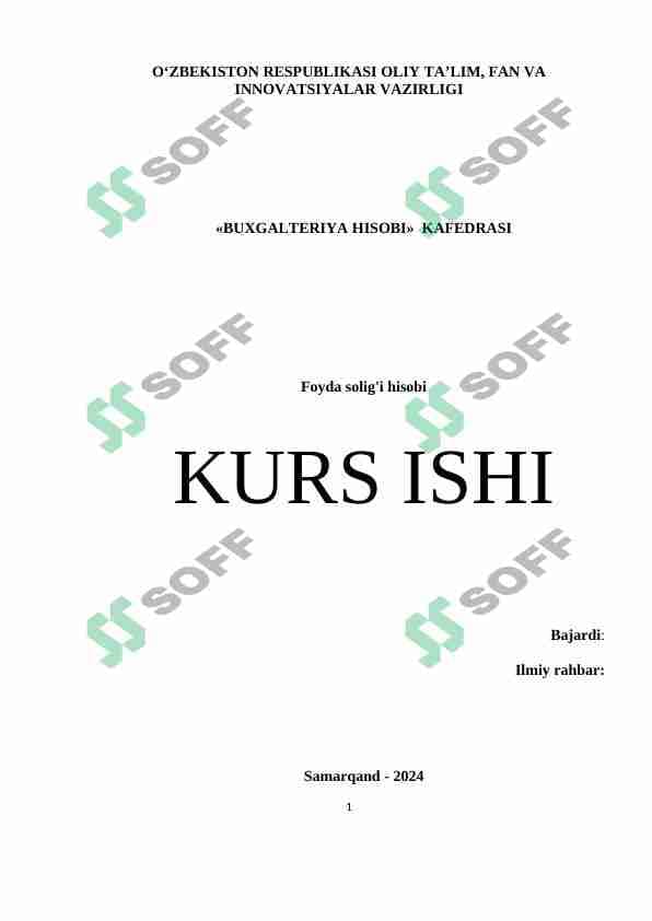 Foyda solig'i hisobi
