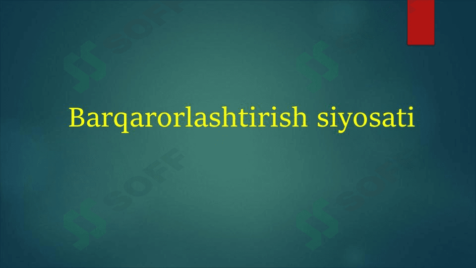 Barqarorlashtirish siyosati