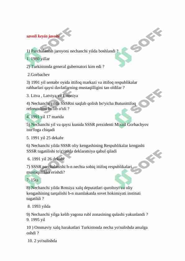 markaziy osiyo xalqlar tarixidan test