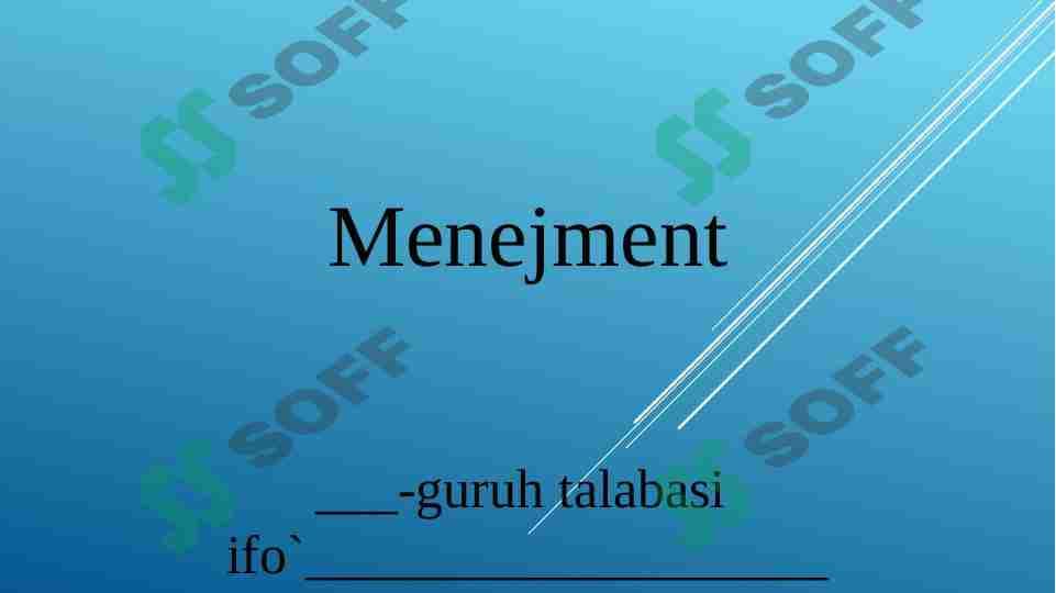 Menejment Menejer