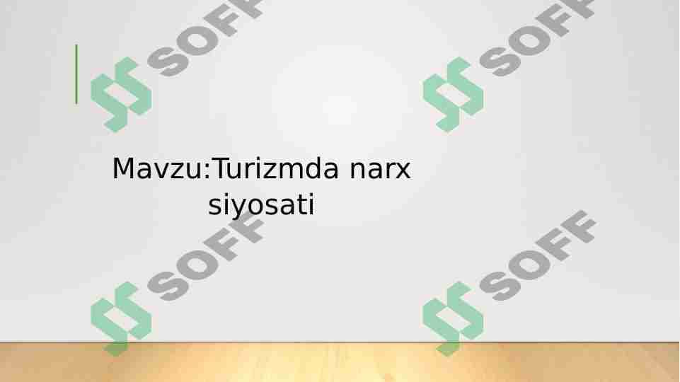 Turizmda narx siyosati