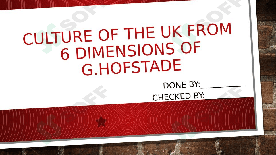 Culture of the UK from 6 dimensions of G.Hofstadeculture