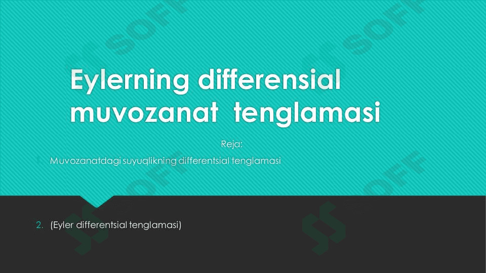 Eylerning differensial tenglamasi
