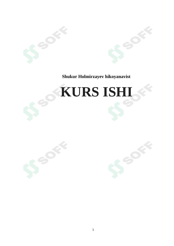Shukur Holmirzayev hikoyanavist