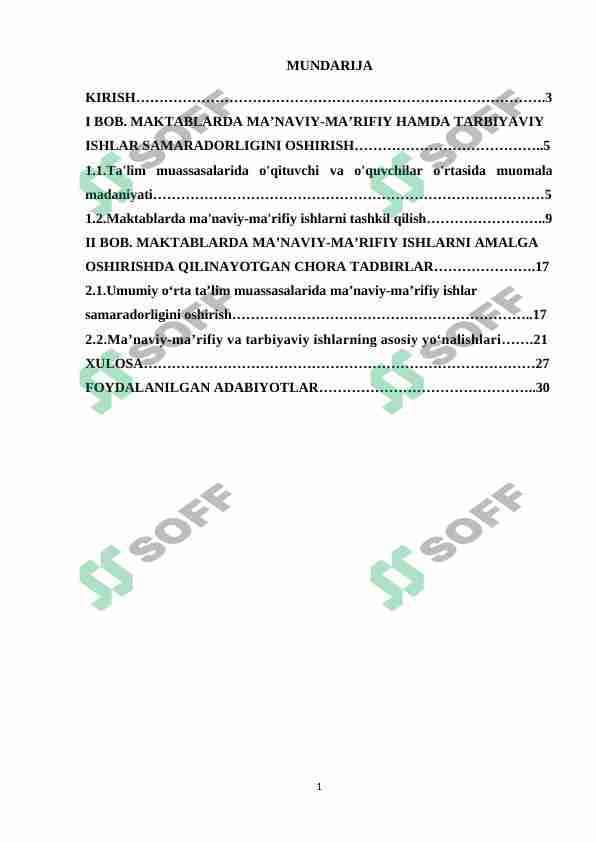Maktabda ma’naviy va ma’rifiy ishlarni tashkil qilish metodikasi