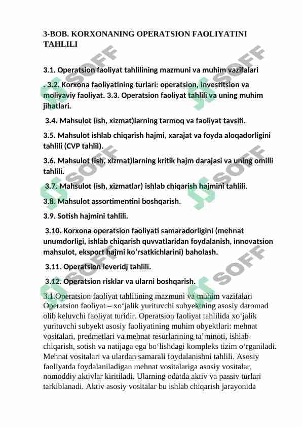 KORXONALAR IQTISODIY NOCHORLIGI (BANKROTLIGI)NI BAHOLASH VA TAHLIL QILISH