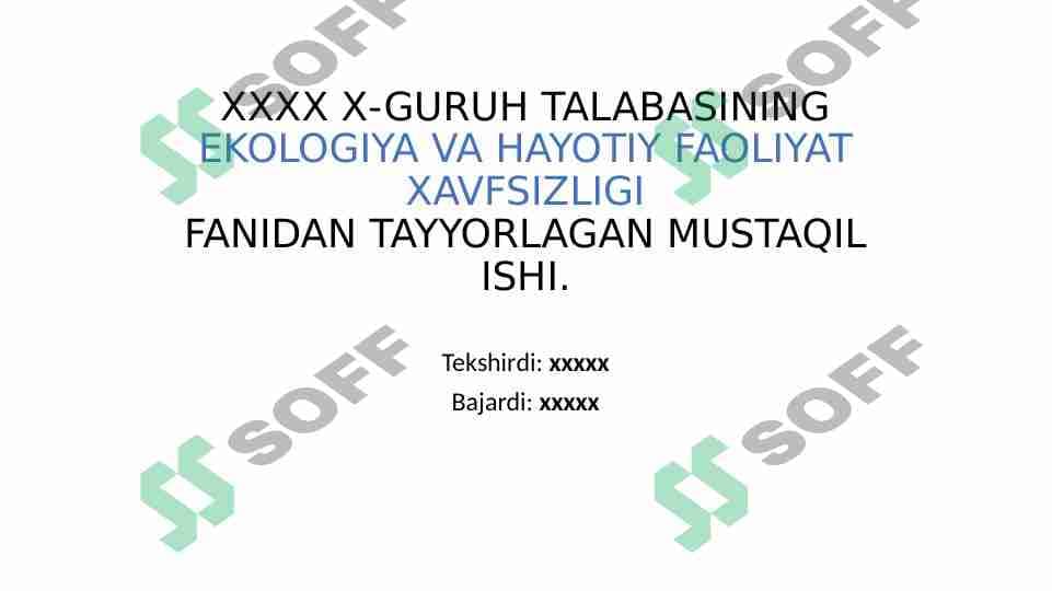 KORXONANING SANITARIYA- MAISHIY BINOLARI VA XONALARIGA QO'YILADIGAN TALABLAR