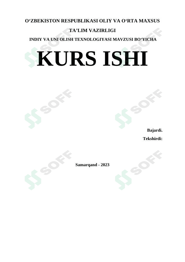 Kimyoviy modda olish texnologiyasi