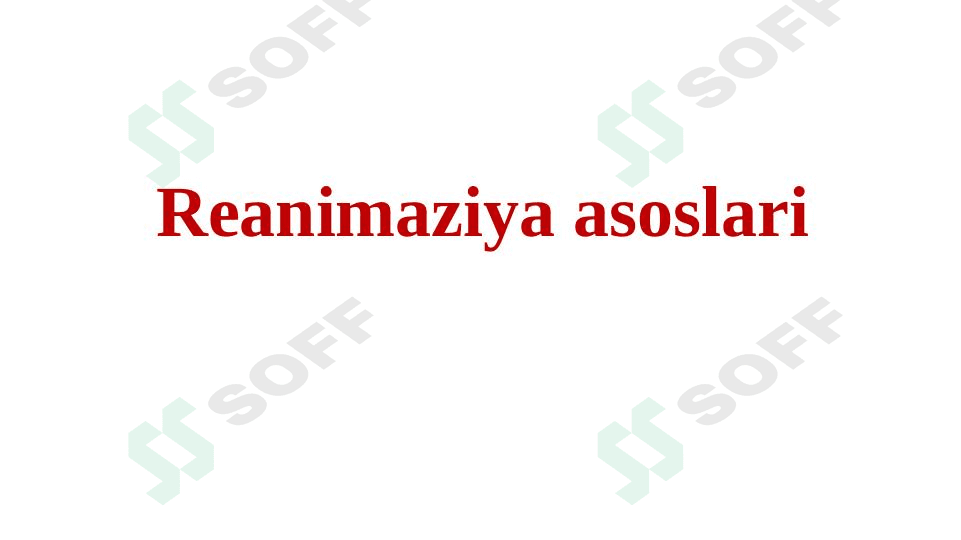 Reanimatsiya asoslari