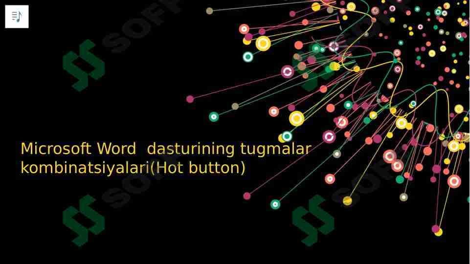 Microsoft Word dasturining tugmalar kombinatsiyalari