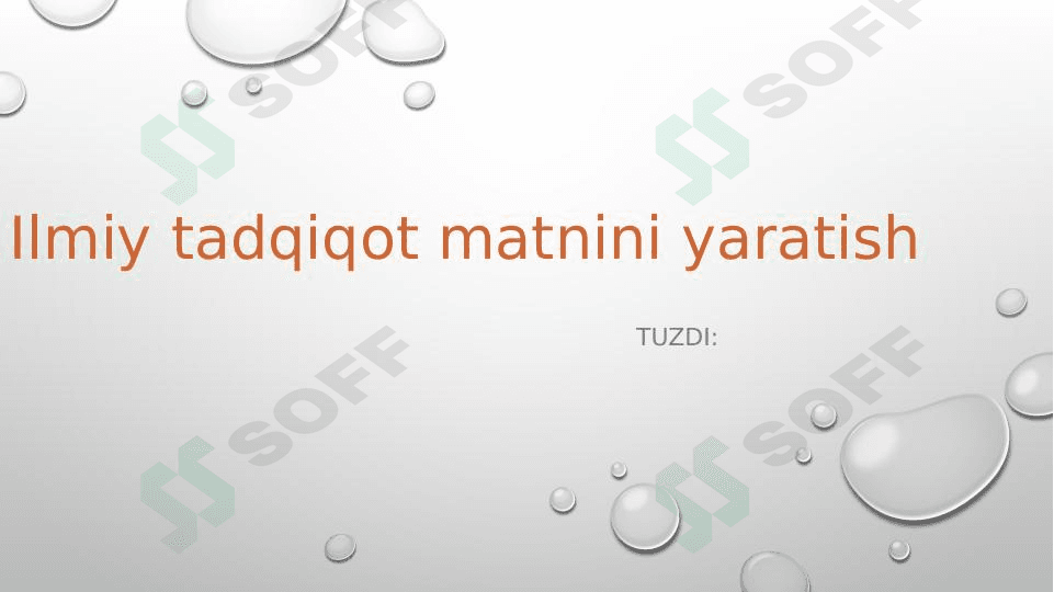 Ilmiy tadqiqot matnini yaratish