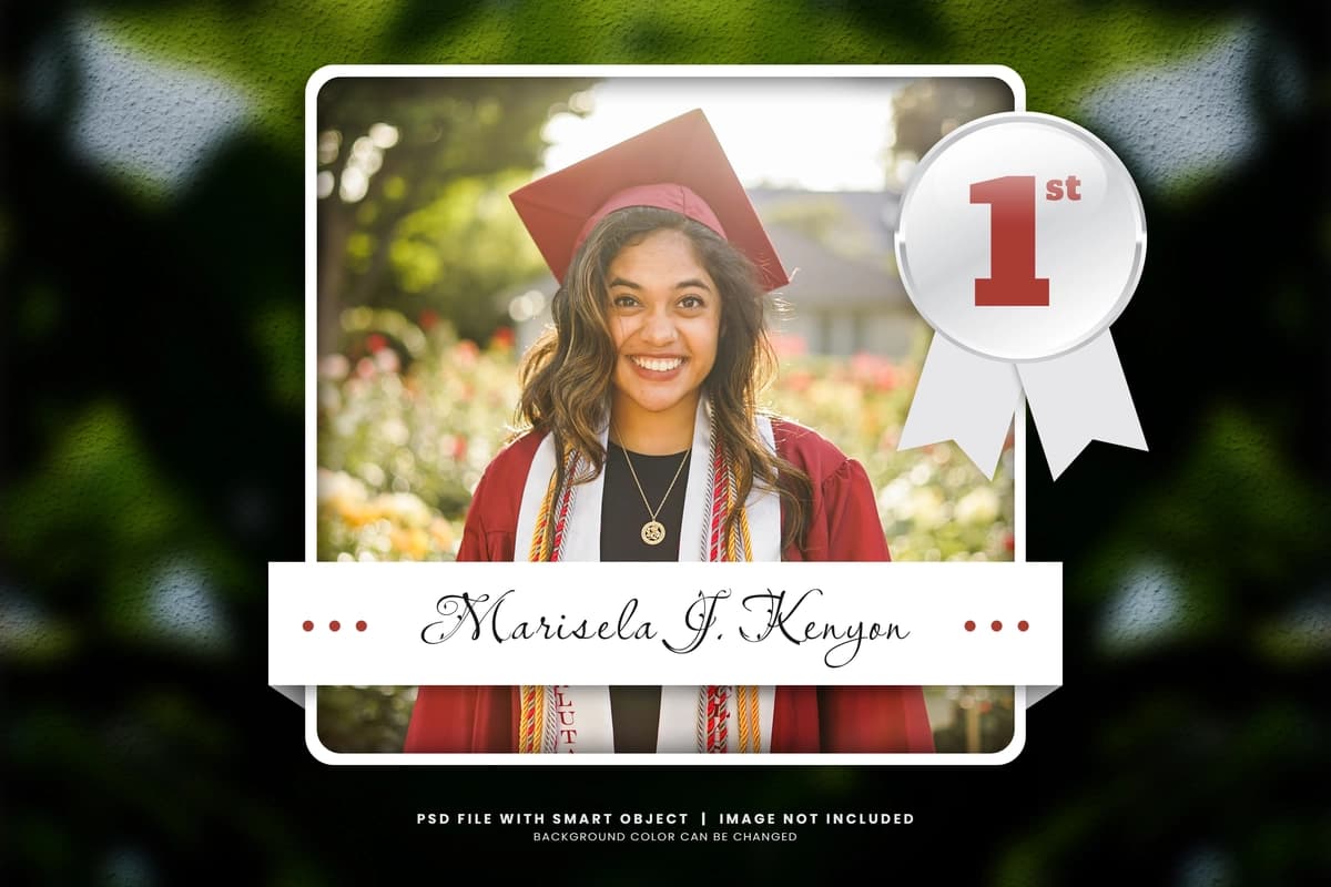 Bitiruv foto maketi shablon dizayni | Graduation photo mockup template design