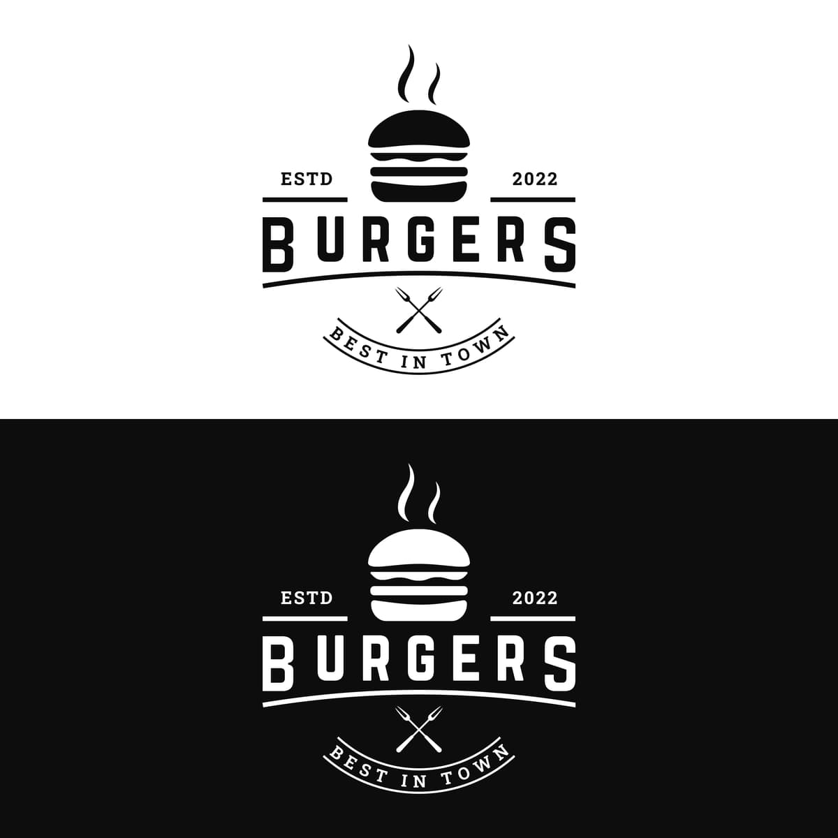 Issiq burger logotipi yangi mazali retro vintagelogo restoran biznesi | Hot burger logo fresh tasty retro vintagelogo restaurant business