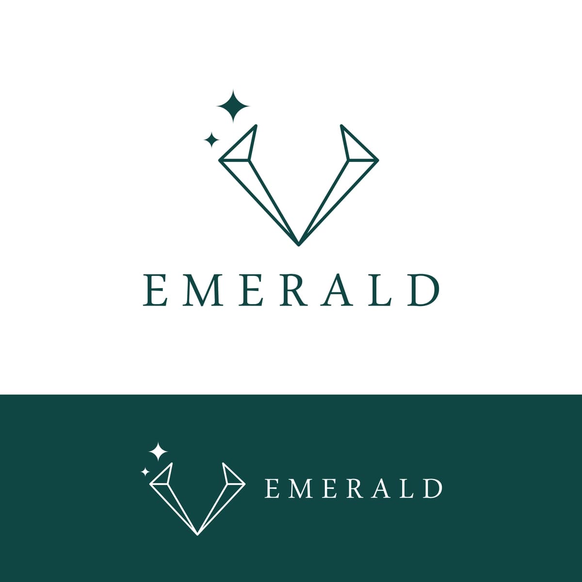 Hashamatli antiqa zumraddan yasalgan qimmatbaho tosh logo shabloni zamonaviy uslubdagi zargarlik buyumlari | Luxury antique emerald gemstone logo template trendy style jewelry